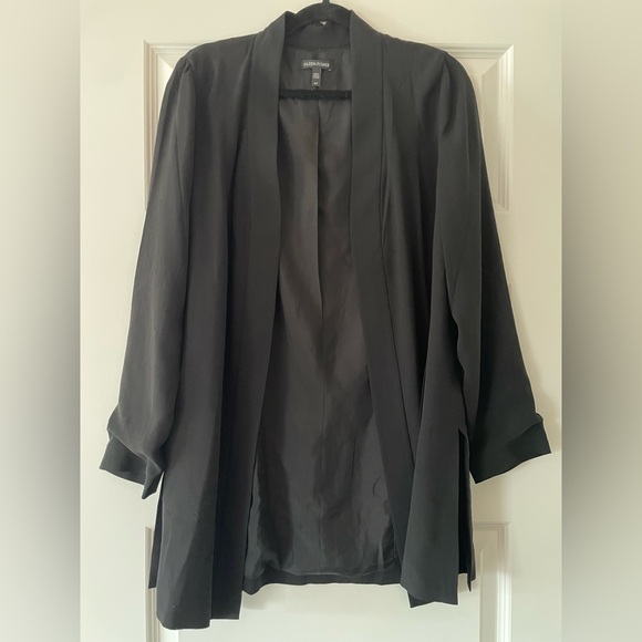 EILEEN FISHER 100% Silk Georgette Crepe Jacket in Black Size Small - Picture 4 of 12